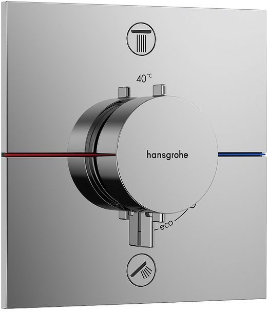 Afwerkset thermostaat +2FUNCTIE Comfort E HG chroom