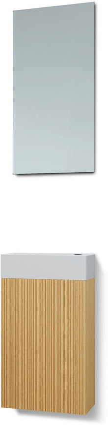 LAVE-MAINS FOREST MARBRE DE SYNTHESE/ 1 PORT/MIROIR CHENE NATURE