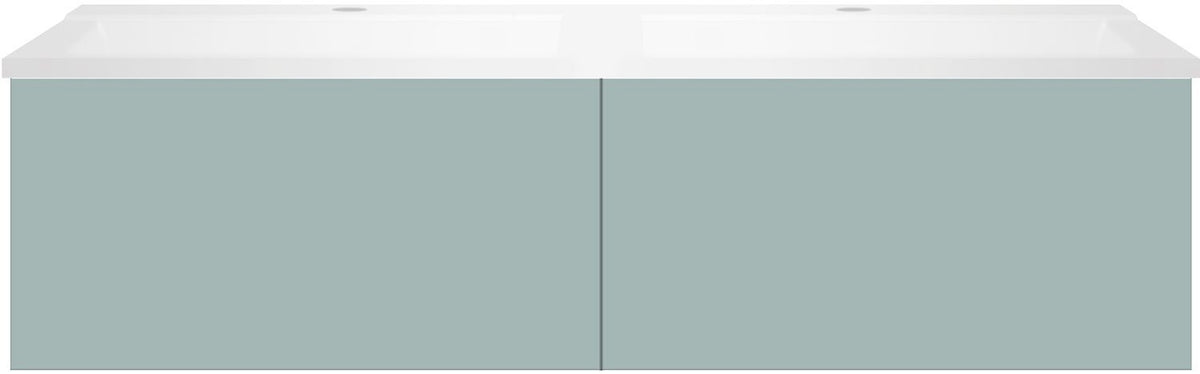 ONDERBOUW COFFEE 2 LADES 120 DUO IJSBLAUW ZACHT MAT +DUBBELE WASTAFEL MAT WIT