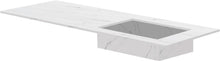 TABLET KERAMISCH MARMER PURO LAVABO S RECHTS B140 H1,2 ZONDER KRAANGAT WHITE CALACATTA