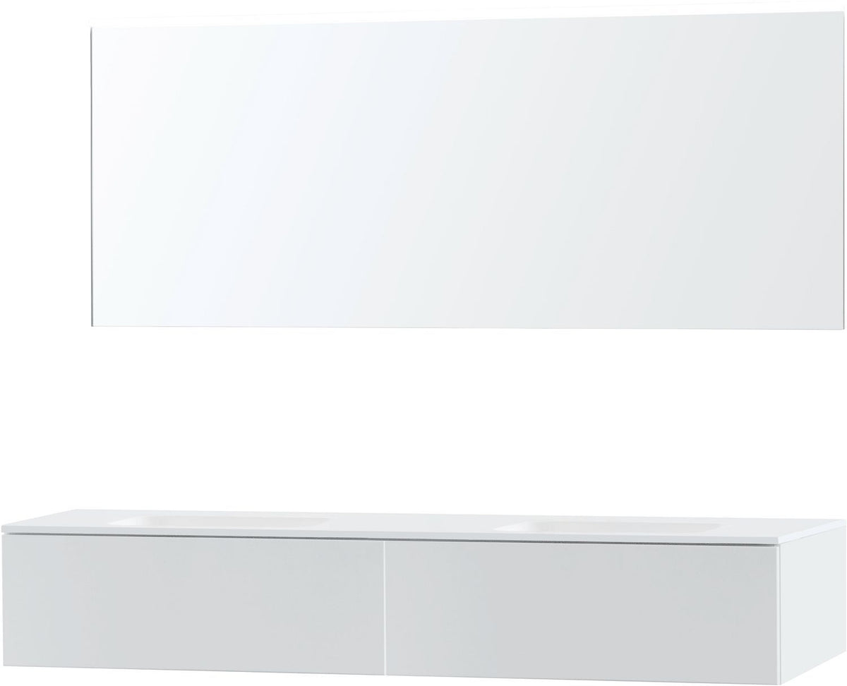 Meubel puro duo wit 180 1 lade Solid Molto spiegel