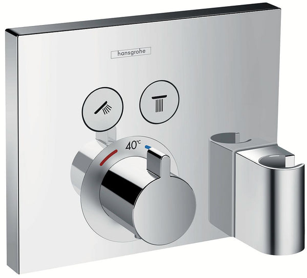 SET DE FINITION THERMOSTAT+2 VOIES FIX-FIT+PORTER AVEC COUDRE SELECT HANSGROHE CHROME