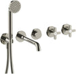 Afwerkset 5 gats mengkraan bad muur icona classic fantini polished nickel pvd
