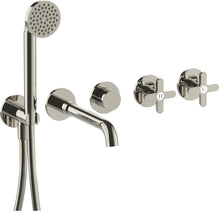Afwerkset 5 gats mengkraan bad muur icona classic fantini polished nickel pvd