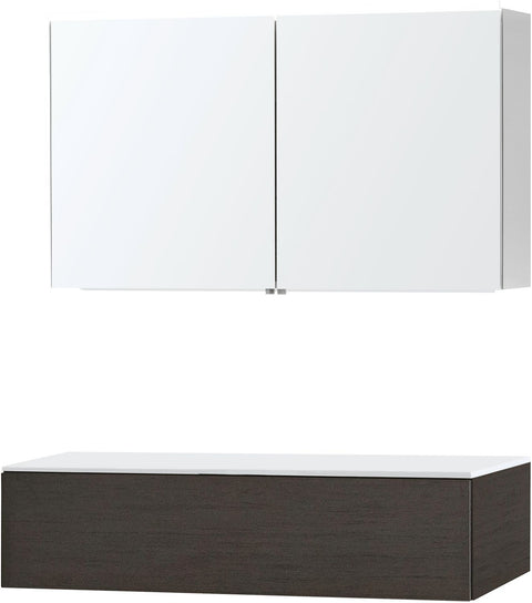 Meubel puro Solo wenge 120 1 lade Solid opbouw spiegelkast