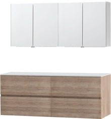 MEUBLE MOLTO CHENE NATUREL 160 POUR LAVABO A POSER ARMOIRE TOILETTE