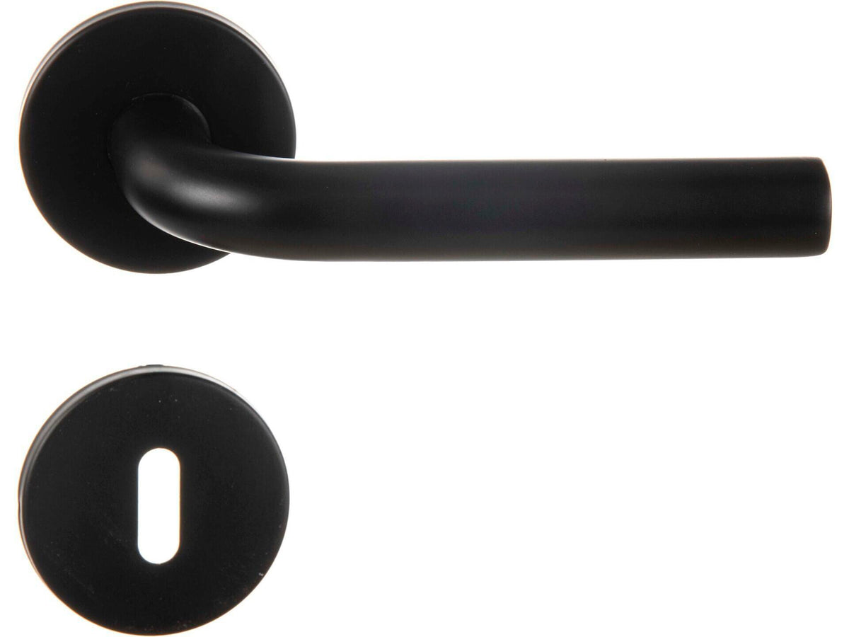 Linea Bertomani 5312 deurklinkset op rozet 50mm zwart