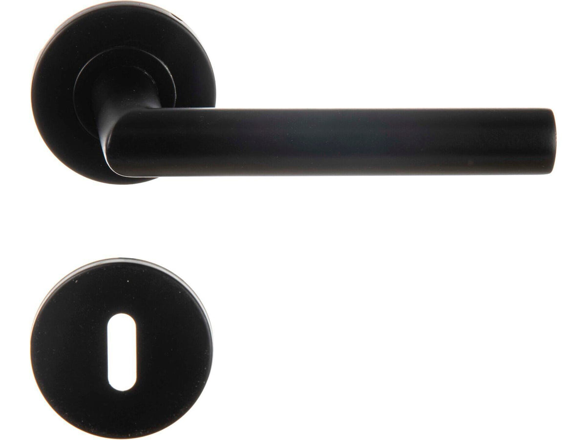 Linea Bertomani 5338 deurklinkset op rozet 50mm zwart
