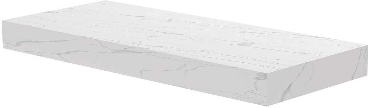 TABLET KERAMISCH MARMER PURO B120 H10 1AFVOERGAT RECHTS WHITE CALACATTA