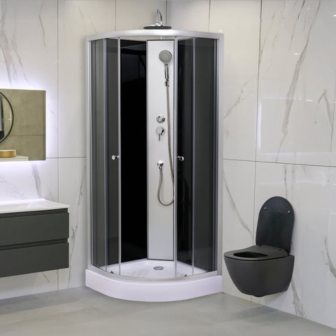 Aloni complete douchecabine complete douche douchetempel complete cabine hoekdouche 90x90cm - Zwart, douchecabines — SKU MB-16387-19914, EAN 5404024106147