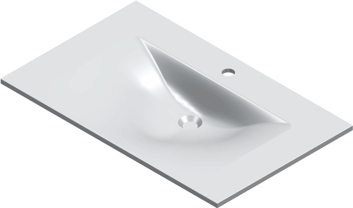 Lavabo bizzy 60X50CM kunstmarmer wit