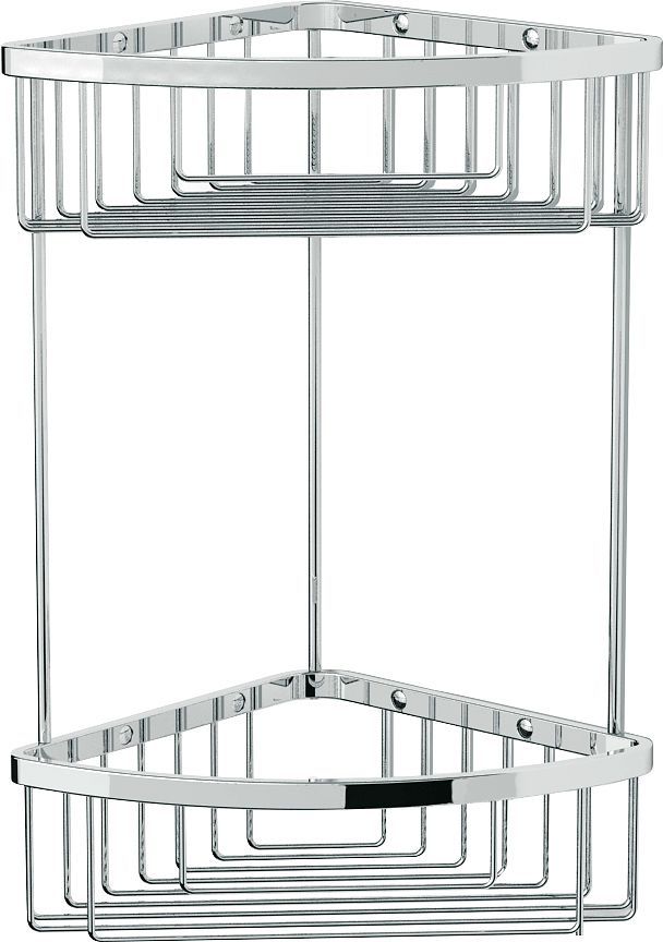 Dubbele fles en sponshouder hoek PASPARTOE 19X19X37 chroom