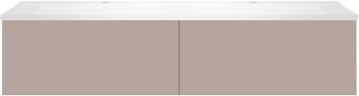 Onderbouw COFFEE 2 lades 140 duo basaltgrijs +dubbele wastafel mat wit