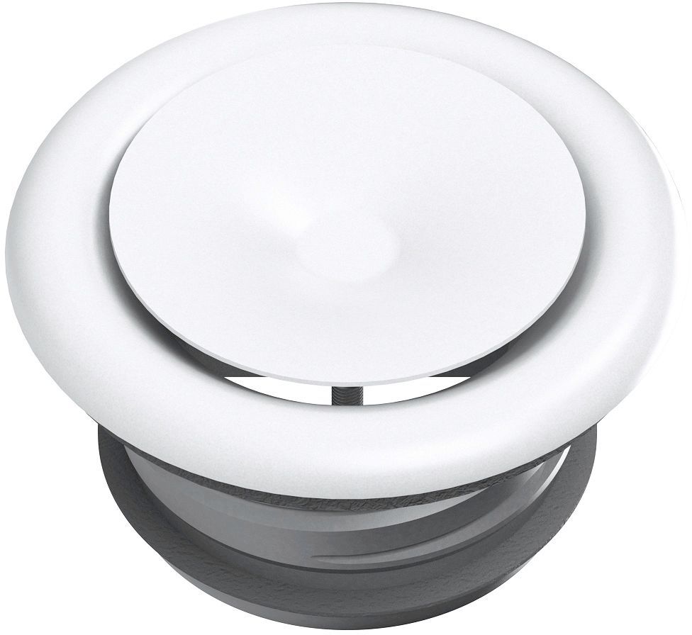 Toevoerventilatie regelbaar+huls+dichting 100MM wit — SKU DESCO-188023