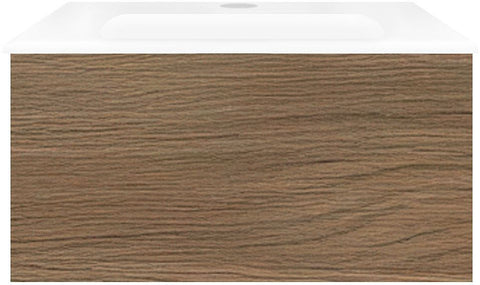 Onderbouw COFFEE 1 lade 60 eik caramel+wastafel porselein wit, badkamermeubelen — SKU DESCO-192570