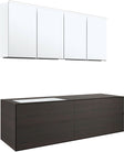 MEUBLE 4 TIROIRS+ LAVABO SOUS ENCASTRER GAUCHE TENSO 160CM SANS TROU ROBINET WENGE AVEC ARMOIRE TOILETTE
