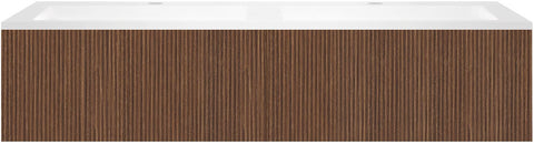 Onderbouw COFFEE 2 lades 140 duo notelaar smartline+dubbele wastafel kunstmarmer wit