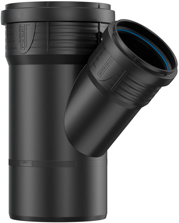T PP 45°MFF 110-90MM ZWART