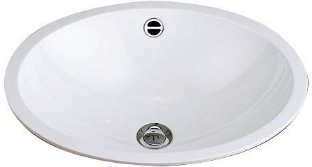 Inbouw lavabo EB.0525 525X425 zonder kraanvlak +overloop wit