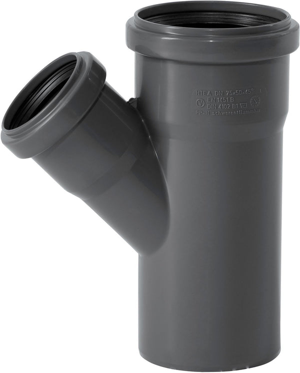 T 45° FFM 75-50MM PP HT-SAFE OSTENDORF