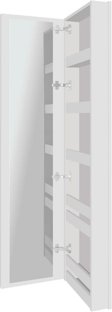 COMMODE MIROIR COFFEE ETROITE 1 PORTE DROITE 40 BLANC MAT