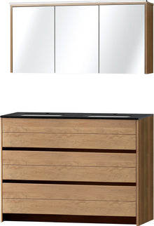Meubel Molto staand massif duo eik 140 bleu belge spiegelkast