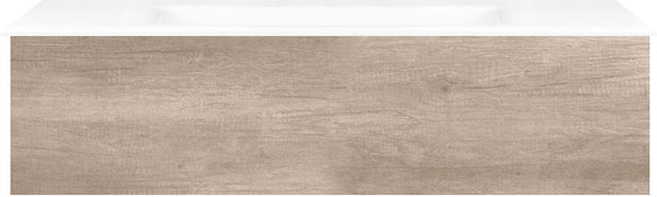 Onderbouw COFFEE 1 lade 120 eiken Decor flanel +wastafel porselein zonder kraangat wit