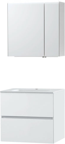 MEUBLE MOLTO POUDRE BLANC 70 MARBRE SYNTHETIQUE ARMOIRE TOILETTE