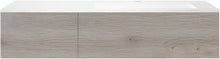 ONDERBOUW COFFEE 1 LADE 140 EIK DECOR ZILVER+WASTAFEL KUNSTMARMER RECHTS MAT WIT