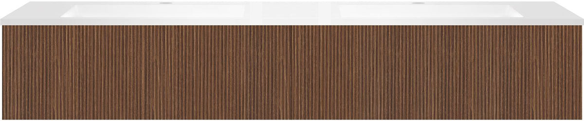 Onderbouw COFFEE 2 lades 180 duo notelaar smartline+dubbele wastafel kunstmarmer wit