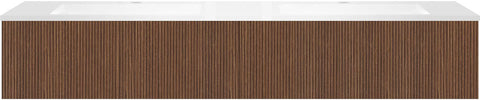 Onderbouw COFFEE 2 lades 180 duo notelaar smartline+dubbele wastafel kunstmarmer wit