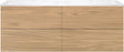 SOUS MEUBLE COFFEE 4 TIROIRS 160 DUO CHENE CLASSIQUE +DOUBLE LAVABO EN MARBRE SYNTHETIQUE BLANC