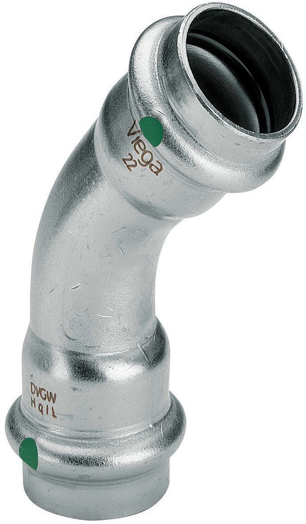 Elleboog 45°FF 15MM sanpress inox Viega