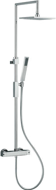 Douchezuil compleet met handdouche+hoofddouche+thermostaat paffoni elle/level chroom