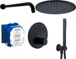 SET DE DOUCHE A ENC.THERM.+ DOUCHE DE TETE INCL.TH.A ENCASTRER+DCHE A MAIN NORDICA COMFORT NOIR MAT
