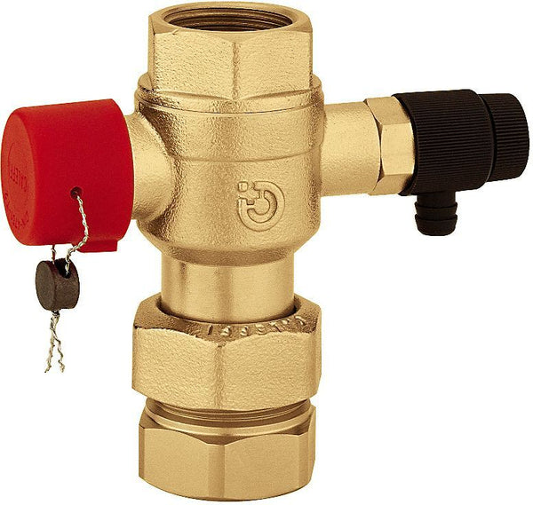 Afsluitklep+vul/aflaatkraan voor expansievat Caleffi 1"