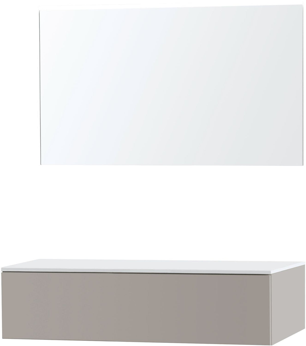 MEUBEL PURO DUO GRIJS 120 1 LADE SOLID OPBOUW SPIEGEL