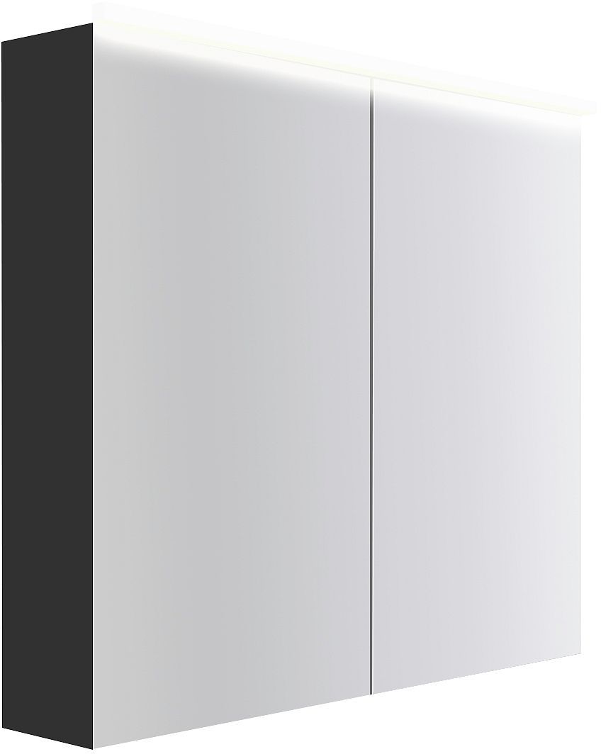 SPIEGELKAST COFFEE 2 DEUREN 900MM 4250K GRAFIET ZACHT MAT
