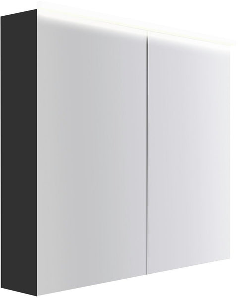 Spiegelkast Coffee 2 deuren 900mm 4250K grafiet zacht mat, badkamermeubelen — SKU DESCO-193068