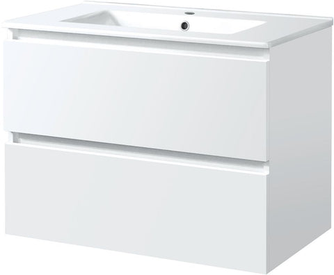 Onderbouw 2 lades+wastafel Ice 80CM wit