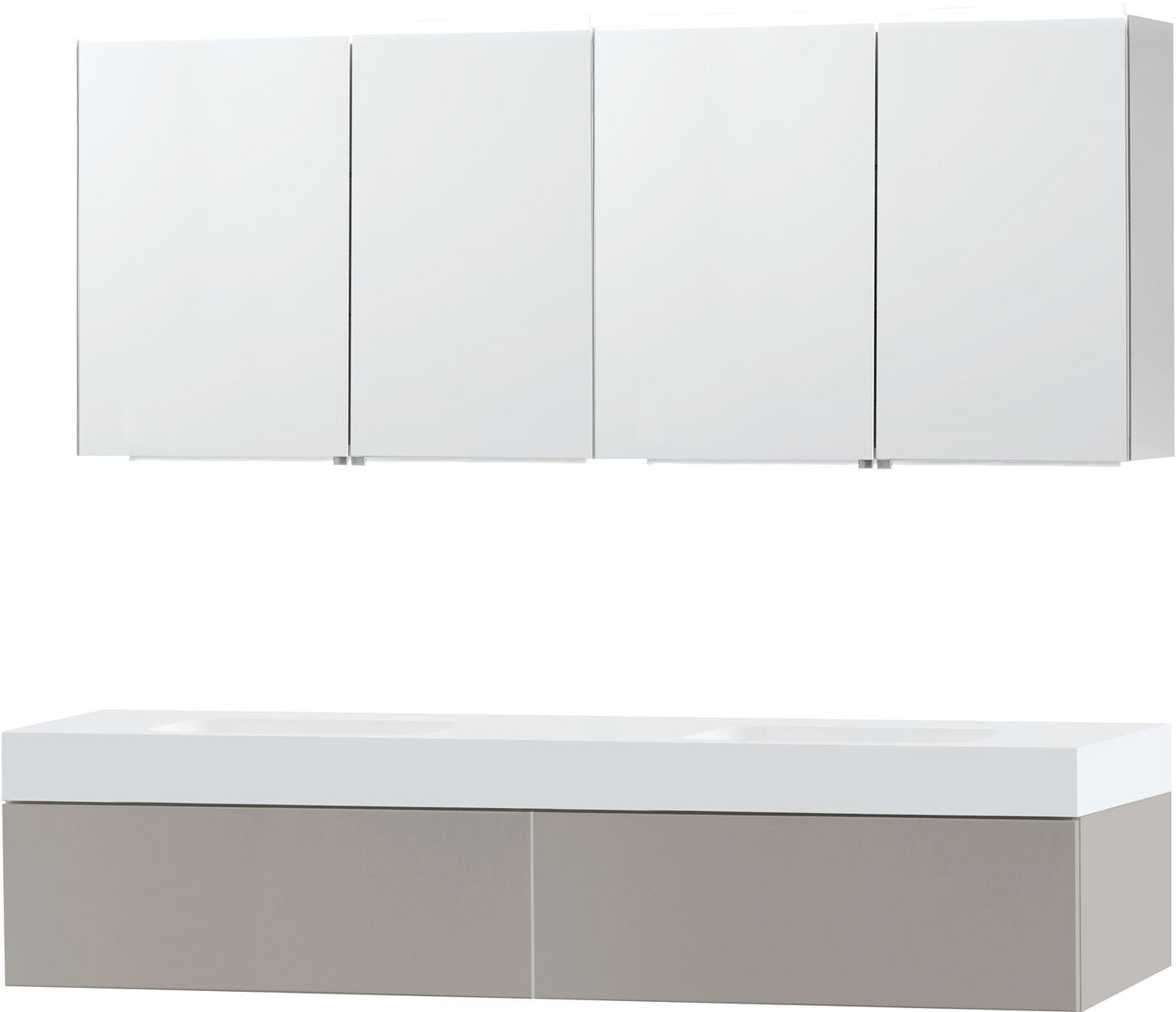 MEUBEL PURO DUO GRIJS 180 1 LADE SOLID PURO SPIEGELKAST