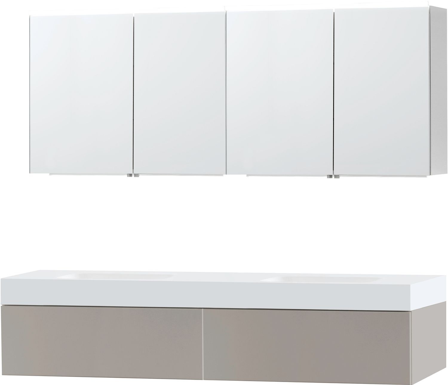 MEUBEL PURO DUO GRIJS 180 1 LADE SOLID PURO SPIEGELKAST