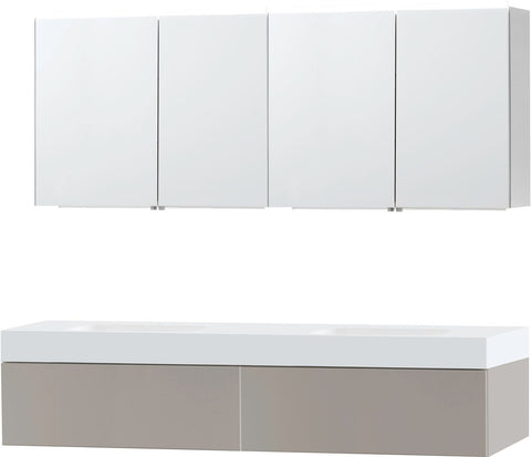 MEUBEL PURO DUO GRIJS 180 1 LADE SOLID PURO SPIEGELKAST