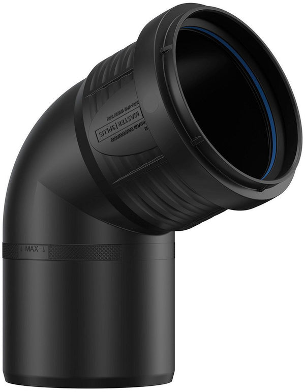 ELLEBOOG PP 67,5°MF 75MM ZWART
