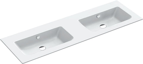 Dubbele lavabo alano catalano cataglaze+ 142X46CM porselein mat wit
