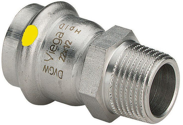 Puntstuk 4/4"M-28MM sanpress inox gas Viega