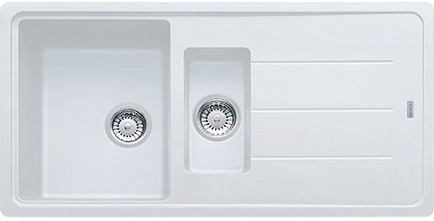 EVIER A ENCASTRER BASIS FRANKE 1,5 BAC+EGOUTTOIR 97X50 METAL BLANC