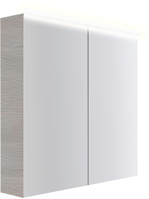 Spiegelkast COFFEE 2 deuren 800MM 4250K eik Decor Zilver, badkamermeubelen — SKU DESCO-193049