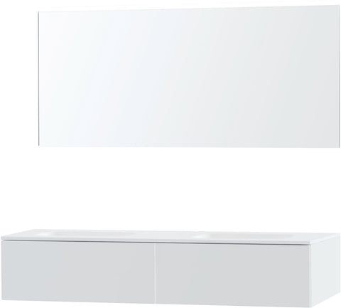 Meubel puro duo wit 160 1 lade Solid Molto spiegel