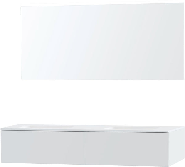 Meubel puro duo wit 160 1 lade Solid Molto spiegel